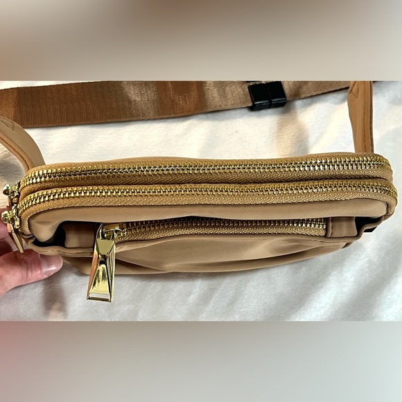 Zorfin Tan Brown Belt Bag Fanny Pack Pockets Adjustable Strap Water Resistant - Picture 3 of 16